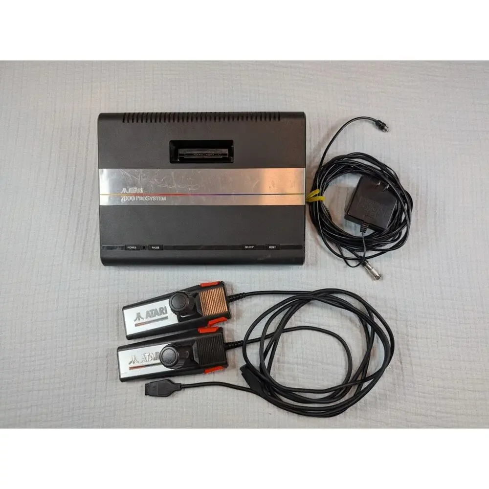 Atari 7800 Pro System Bundle w/ 2 Controllers and 1 Game - Tested